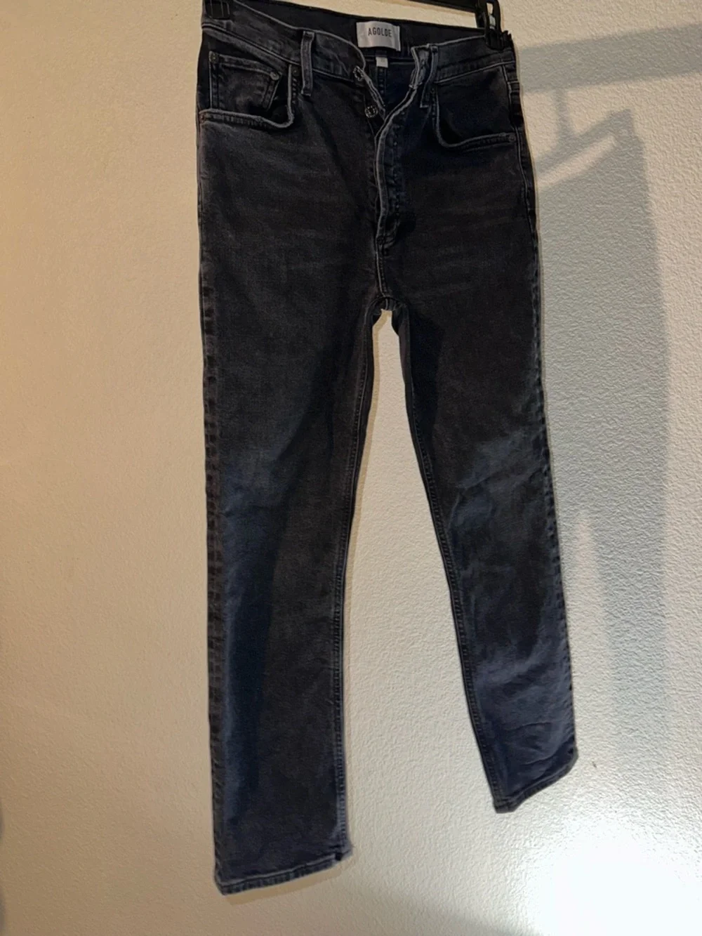 Agolde Washed Black Straight Leg Women's Jeans - Picture 7 of 10